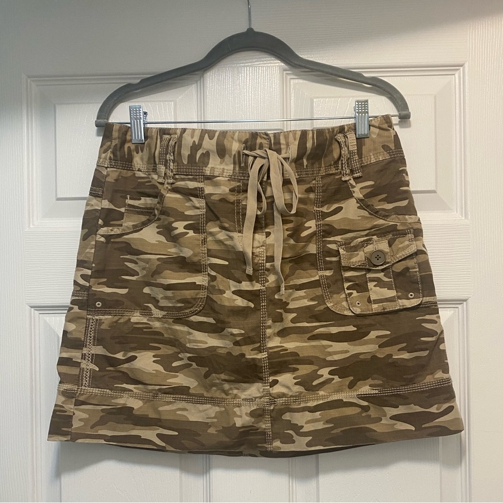 LOFT Camo Mini Skirt in Olive and Khaki